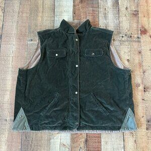 Vintage Segments Mens Corduroy Reversible Vest Size 42